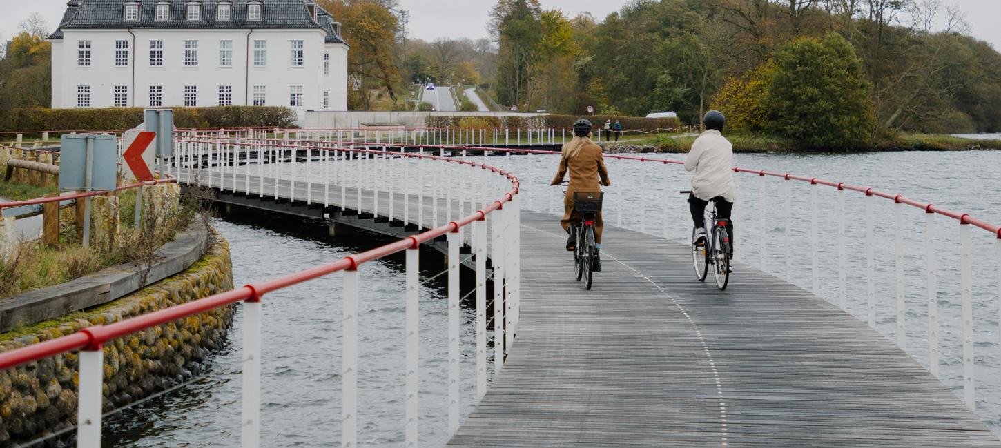 Cykler ved Danmarks smukkeste cykelsti ved Hvidkilde Gods, Svendborg